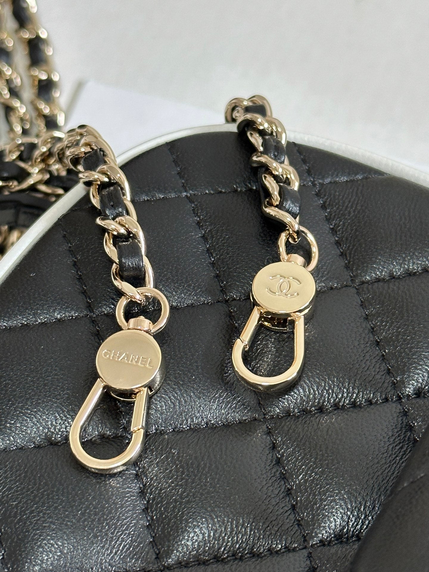 CC 25P Mini Backpack 18 Black White Lambskin Gold Hardware 243528 mysite