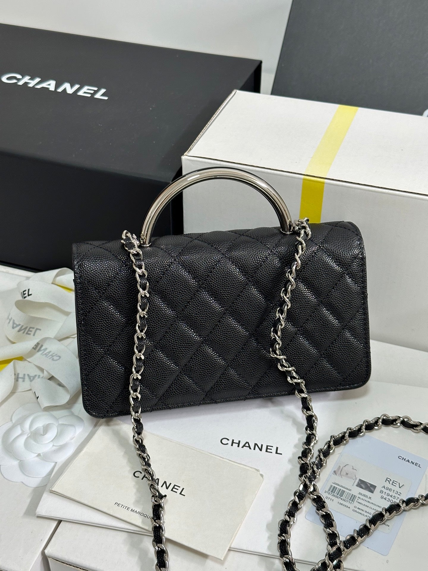 CC 25P Wallet Woc Handle 17cm Black Leather Silver Hardware 243445 mysite