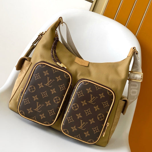 LV Hobo Cargo Bag Khaki Monogram Canvas & Cowhide GHW mysite