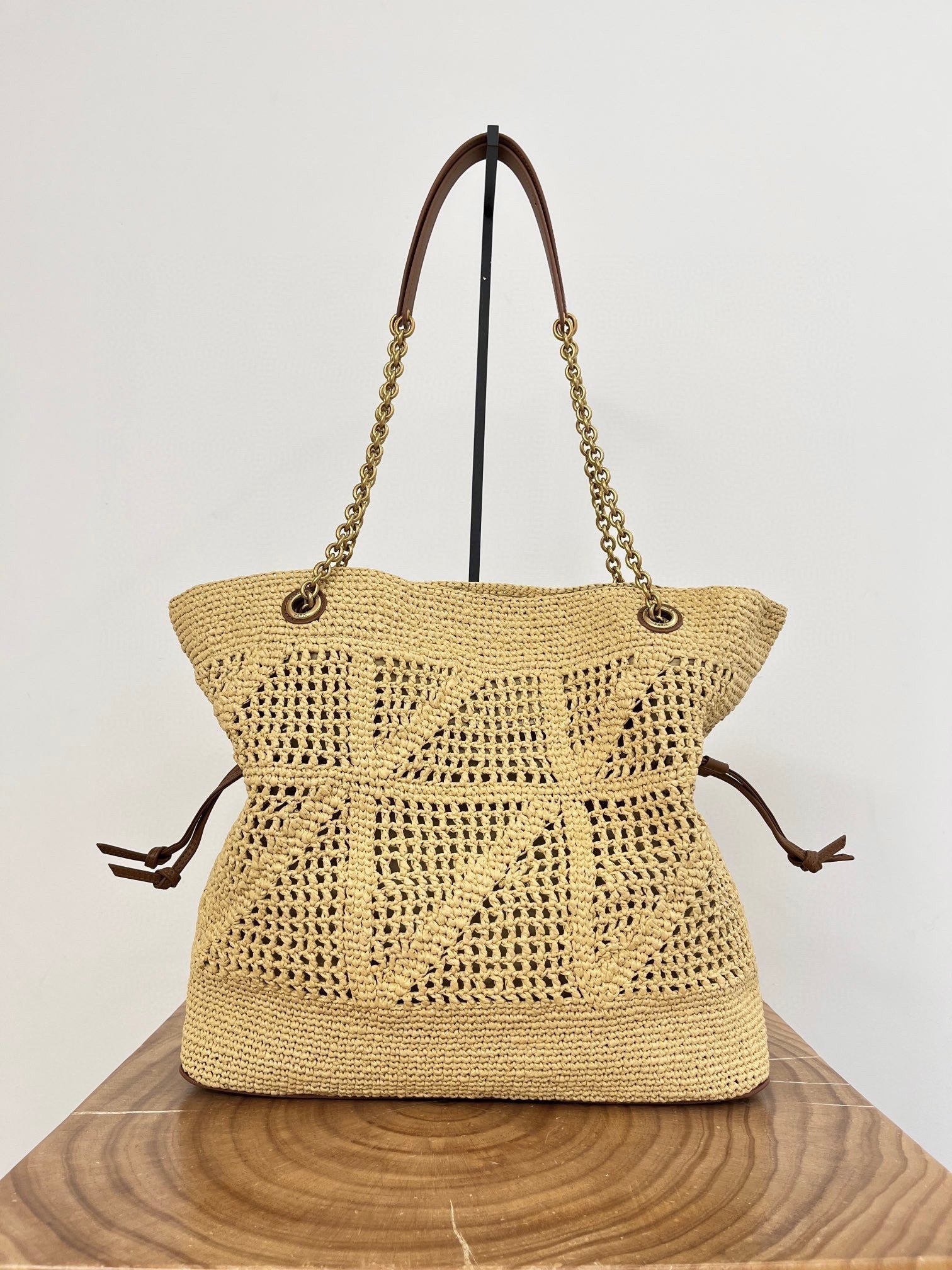 YSL Jamie Lucky Bag Beige Brown Raffia 339402 mysite