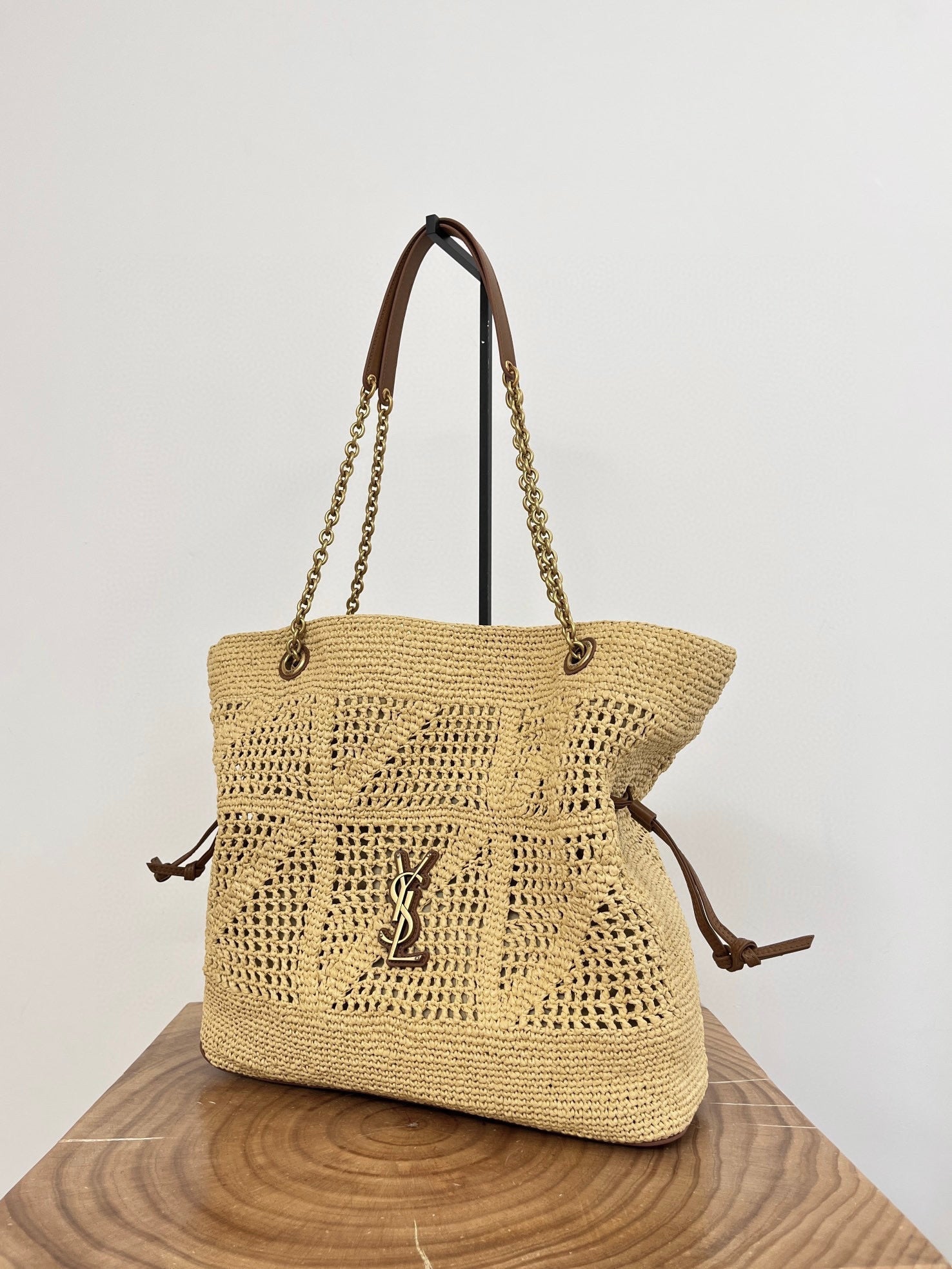 YSL Jamie Lucky Bag Beige Brown Raffia 339402 mysite