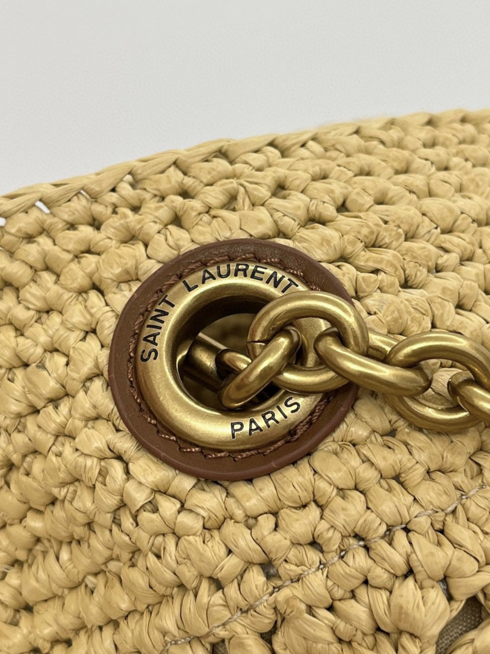 YSL Jamie Lucky Bag Beige Brown Raffia 339402 mysite