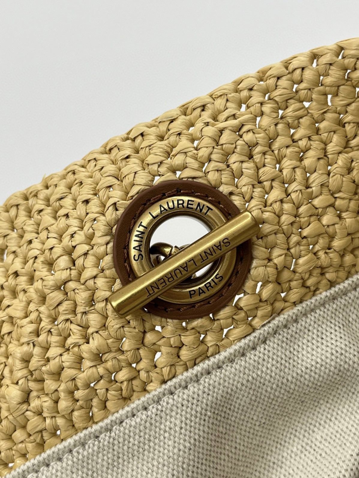 YSL Jamie Lucky Bag Beige Brown Raffia 339402 mysite