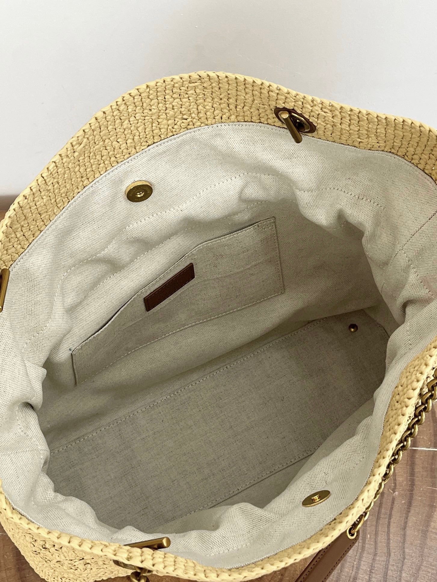 YSL Jamie Lucky Bag Beige Brown Raffia 339402 mysite