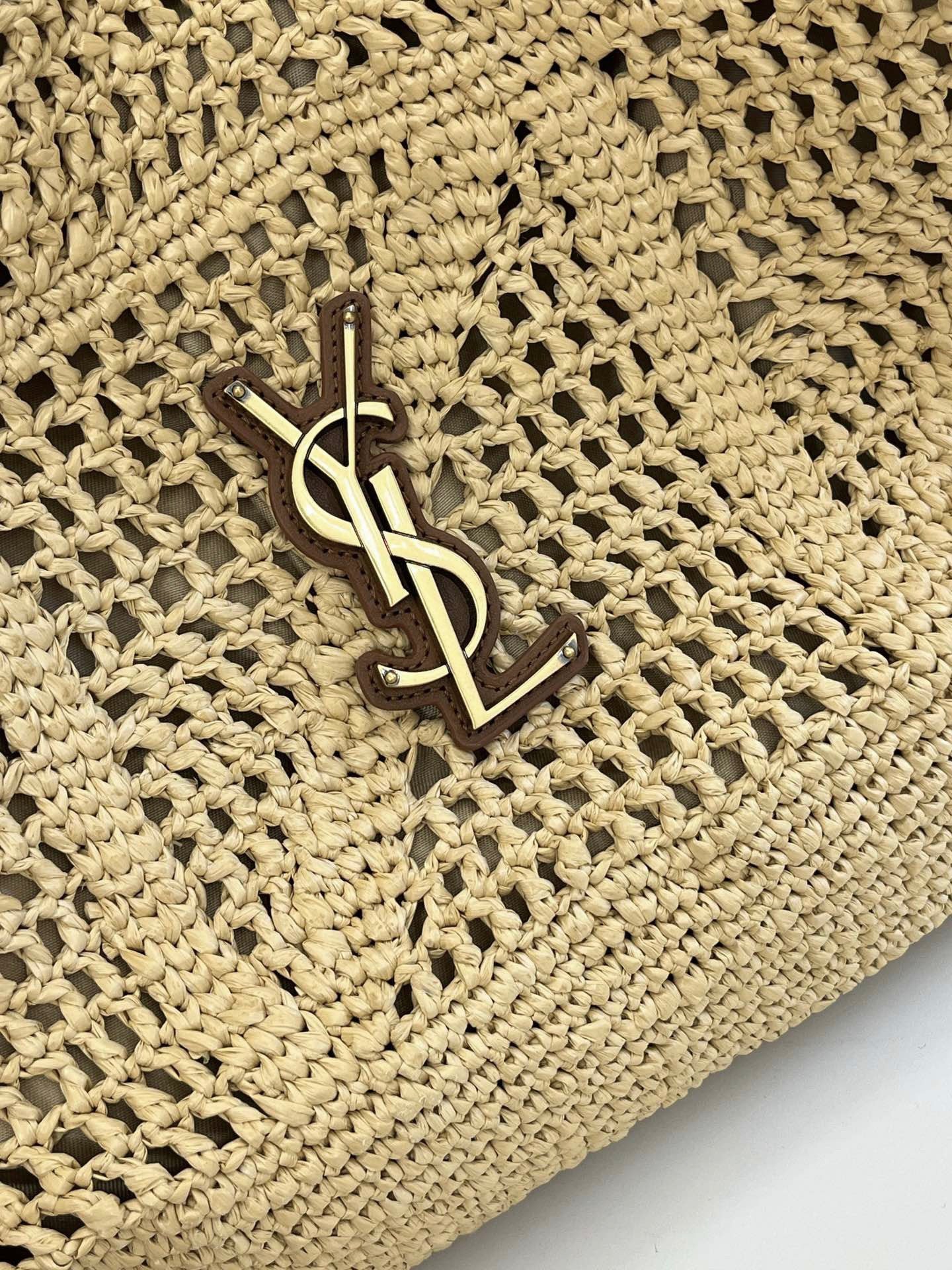 YSL Jamie Lucky Bag Beige Brown Raffia 339402 mysite