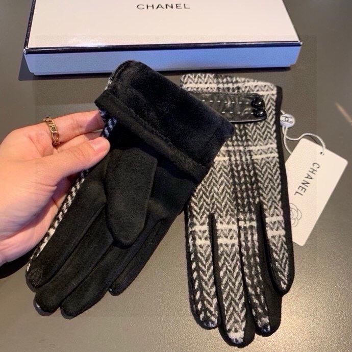 GLOVES IN BLACK MIX WHITE WOOL 429245 mysite
