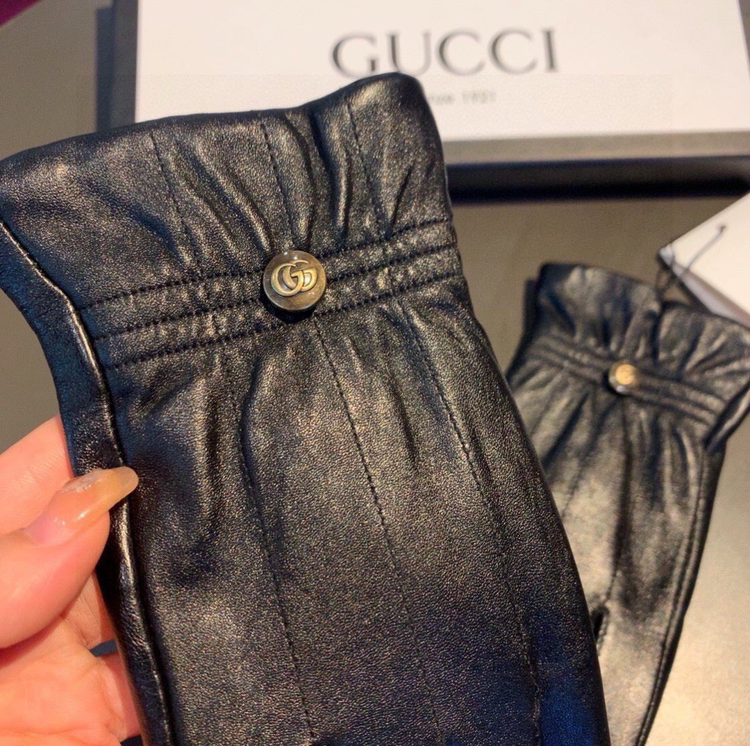 TOUCHSCREEN GLOVES WITH DOUBLE CORD TIGHTENING IN BLACK LAMBSKIN 440488 mysite