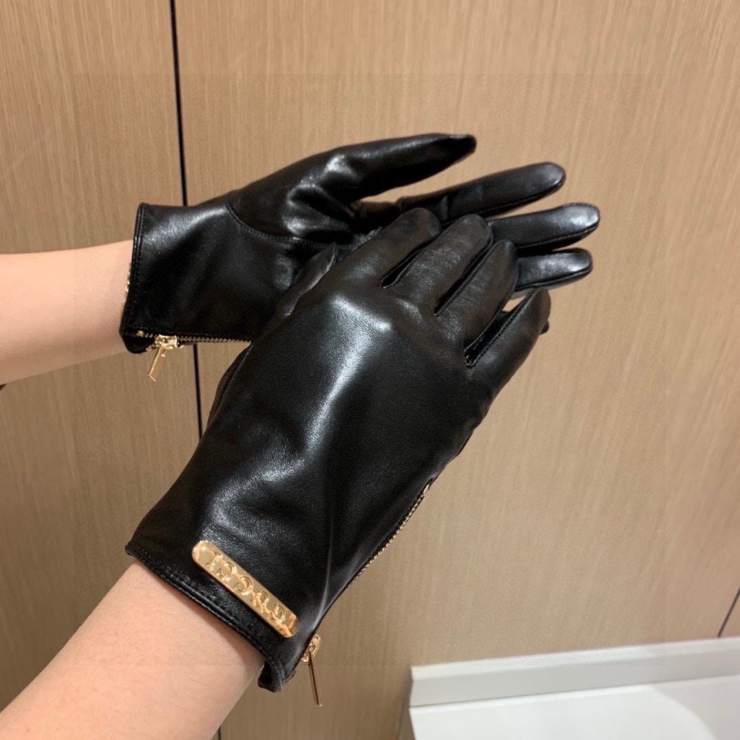 TOUCHSCREEN GLOVES WITH SIDE ZIPPER IN BLACK LAMBSKIN 456311 mysite