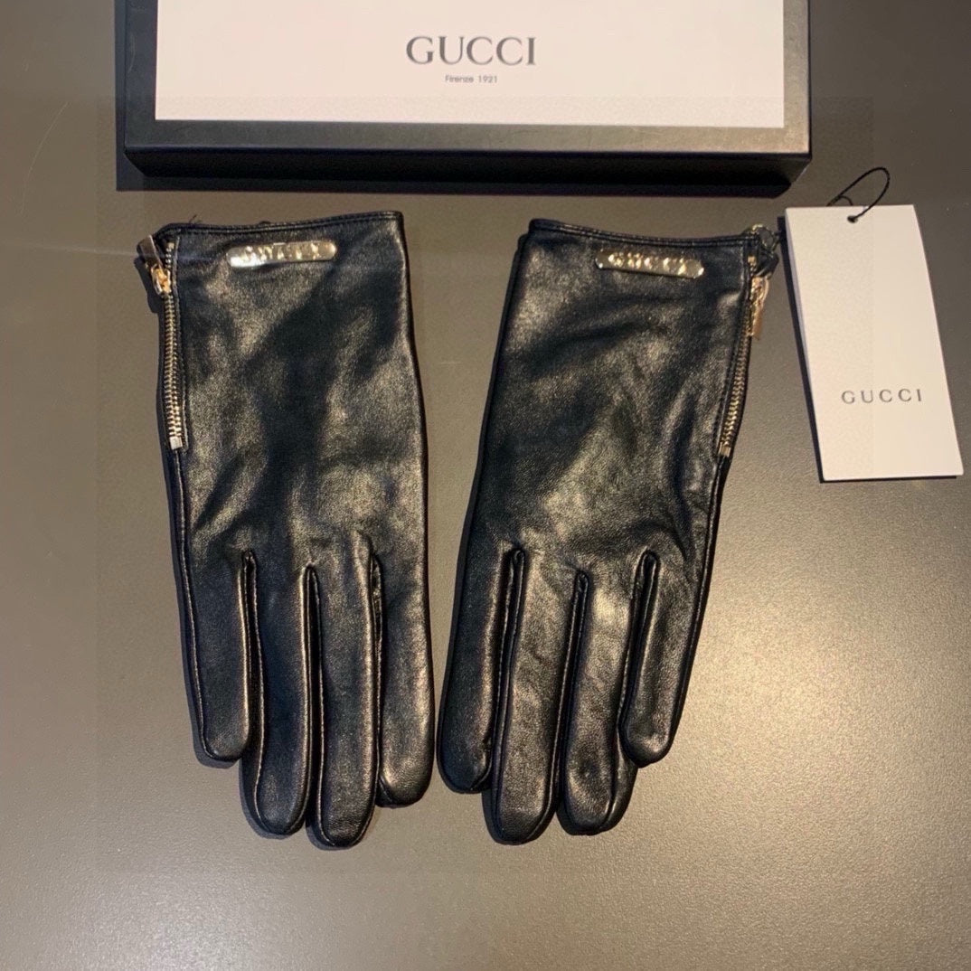 TOUCHSCREEN GLOVES WITH SIDE ZIPPER IN BLACK LAMBSKIN 456311 mysite