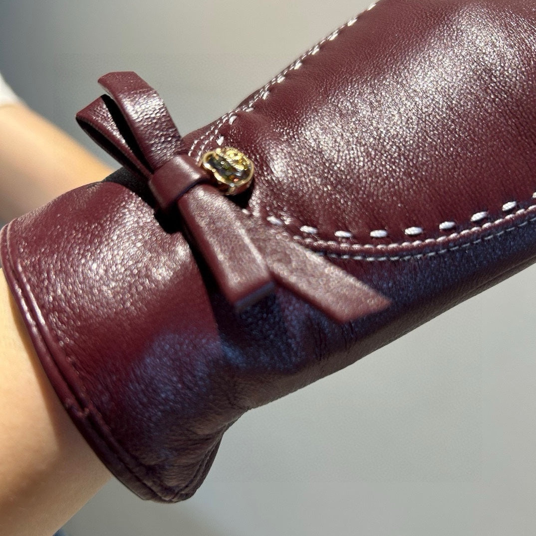 GLOVES IN SANGRIA RED LAMBSKIN 456335 mysite