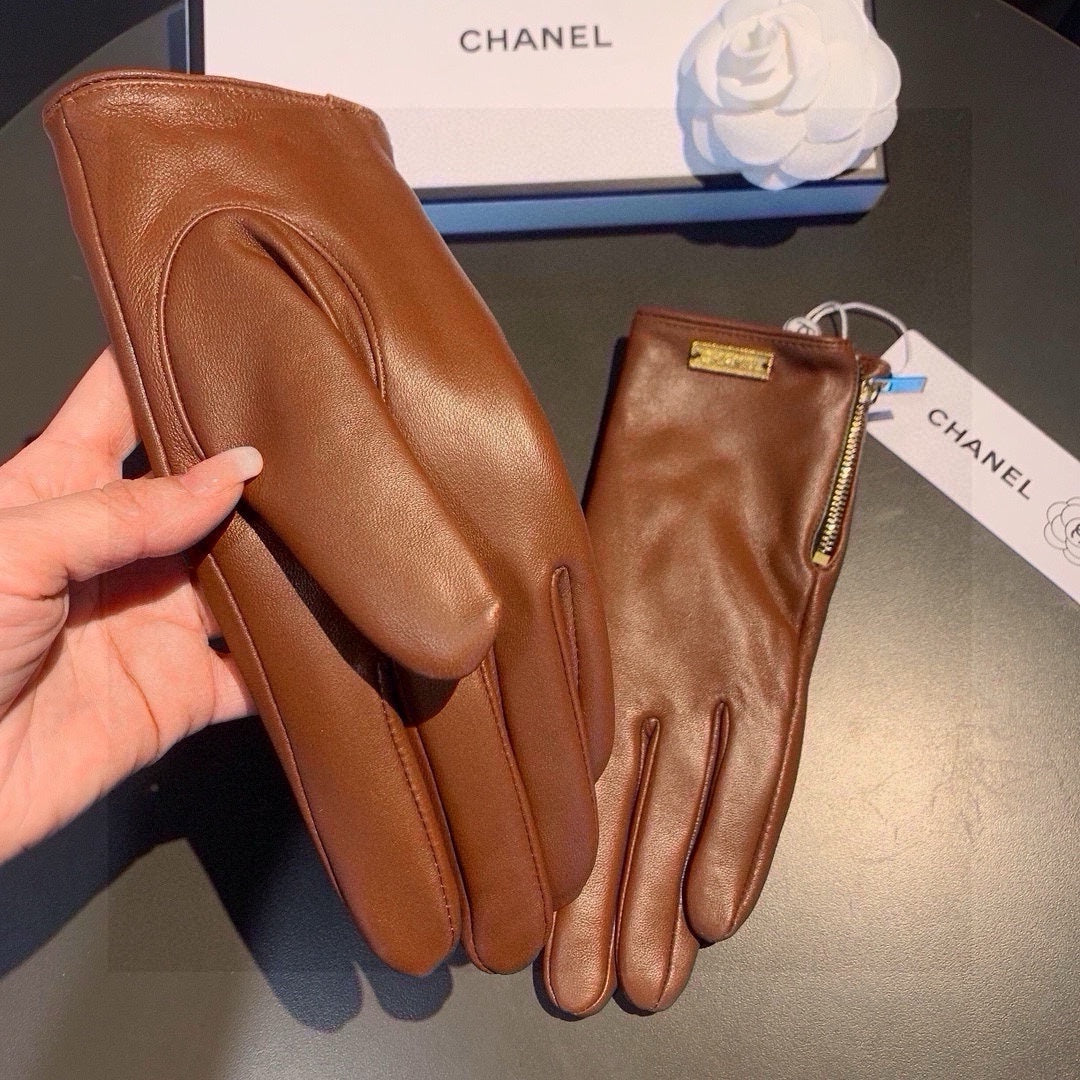 TOUCHSCREEN GLOVES IN BRONZE BROWN LAMBSKIN WITH GOLD LOGO 462270 mysite