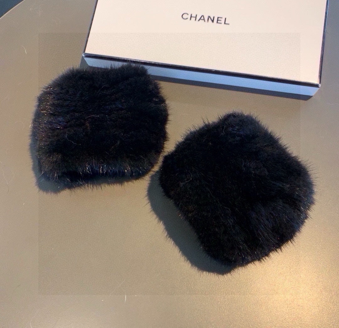 FINGERLESS HALF GLOVES IN BLACK RABBIT FUR 462278 mysite