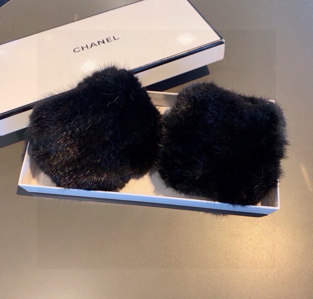 FINGERLESS HALF GLOVES IN BLACK RABBIT FUR 462278 mysite