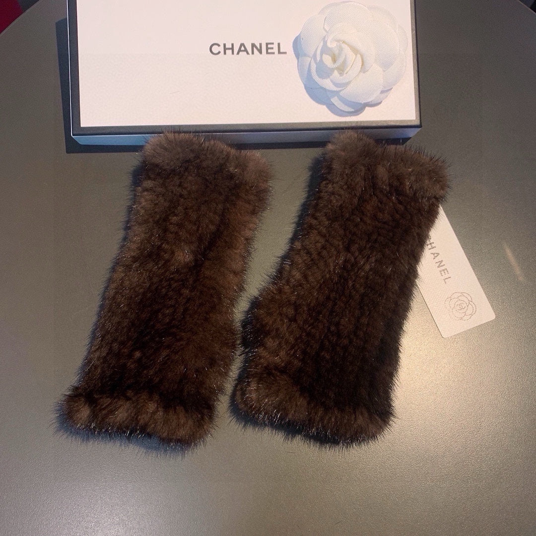 FINGERLESS GLOVES IN GINGERBREAD BROWN RABBIT FUR 462280 mysite