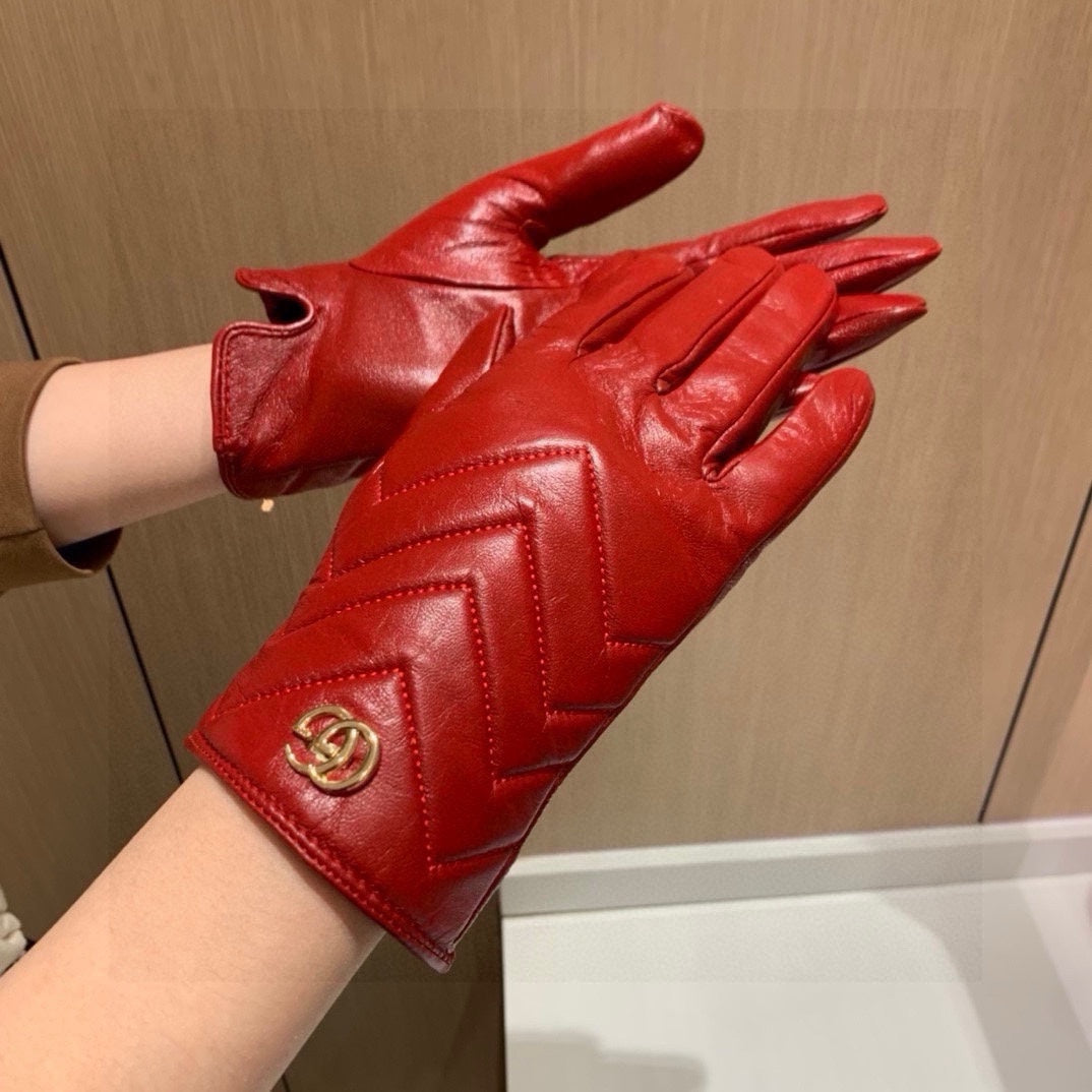 TOUCHSCREEN GLOVES IN RED LAMBSKIN AND FABRIC LINING 463860 mysite