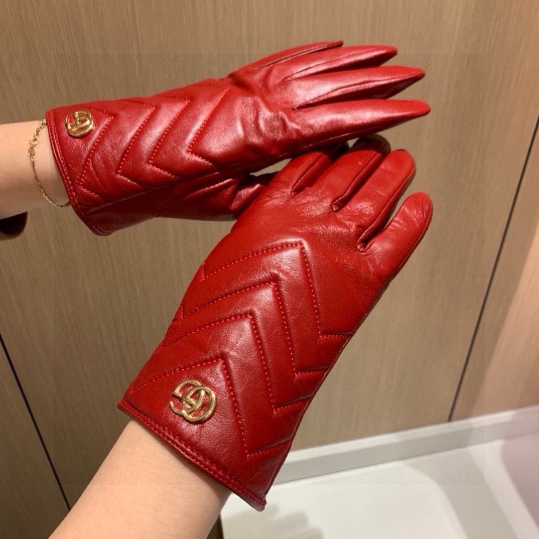 TOUCHSCREEN GLOVES IN RED LAMBSKIN AND FABRIC LINING 463860 mysite