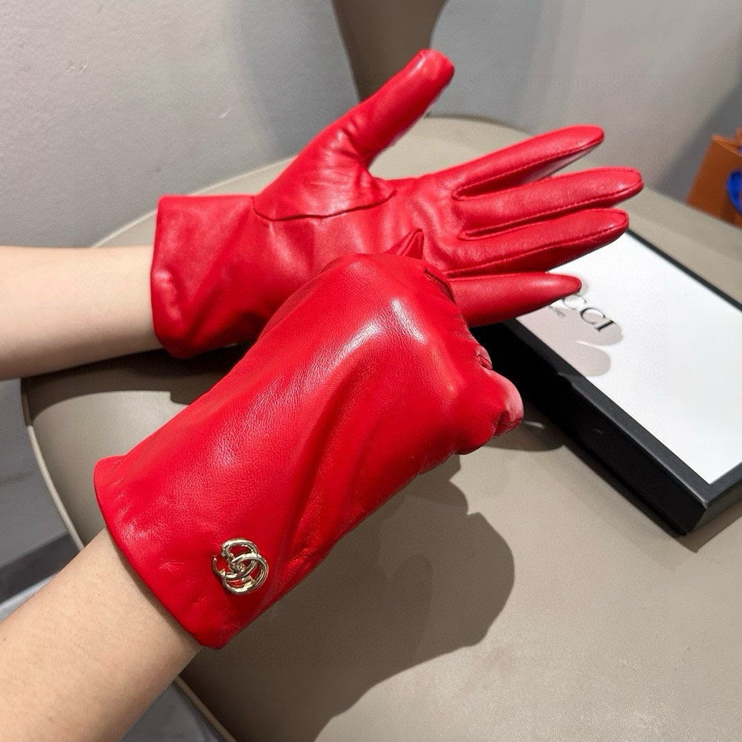 TOUCHSCREEN GLOVES IN RED LAMBSKIN AND SHEARLING LINING 463862 mysite