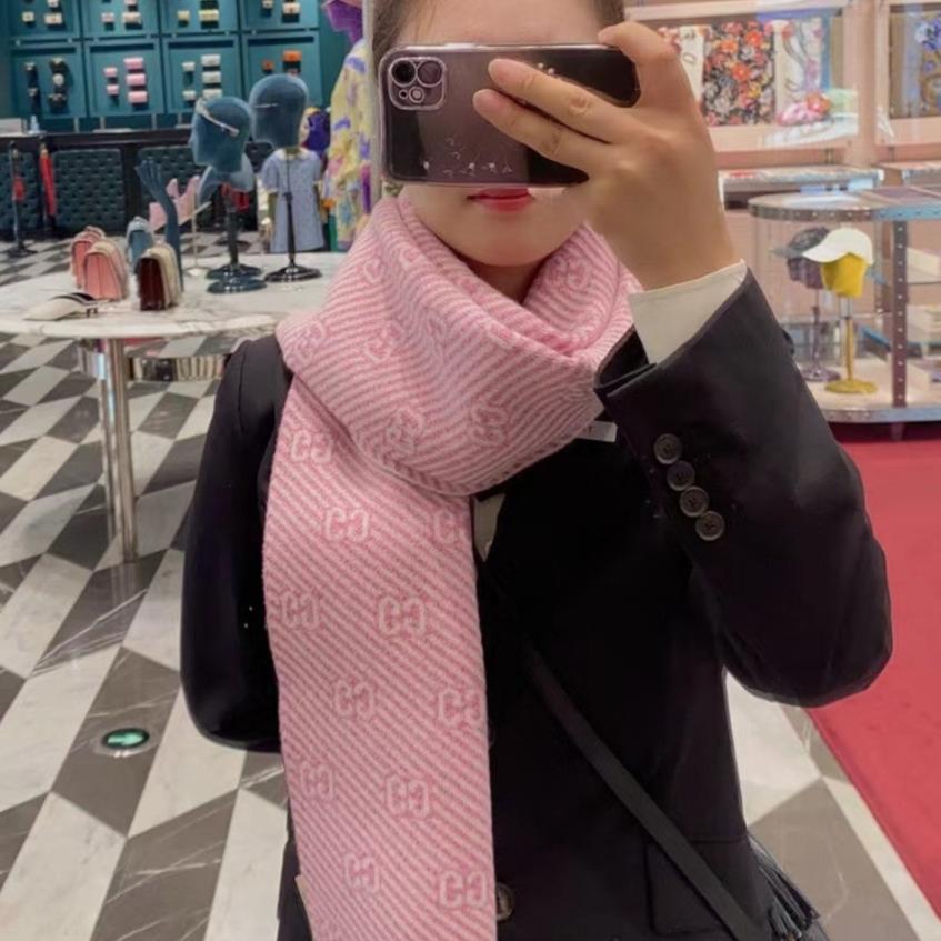 SCARF 195 CM IN LIGHT PINK WOOL 401497 mysite