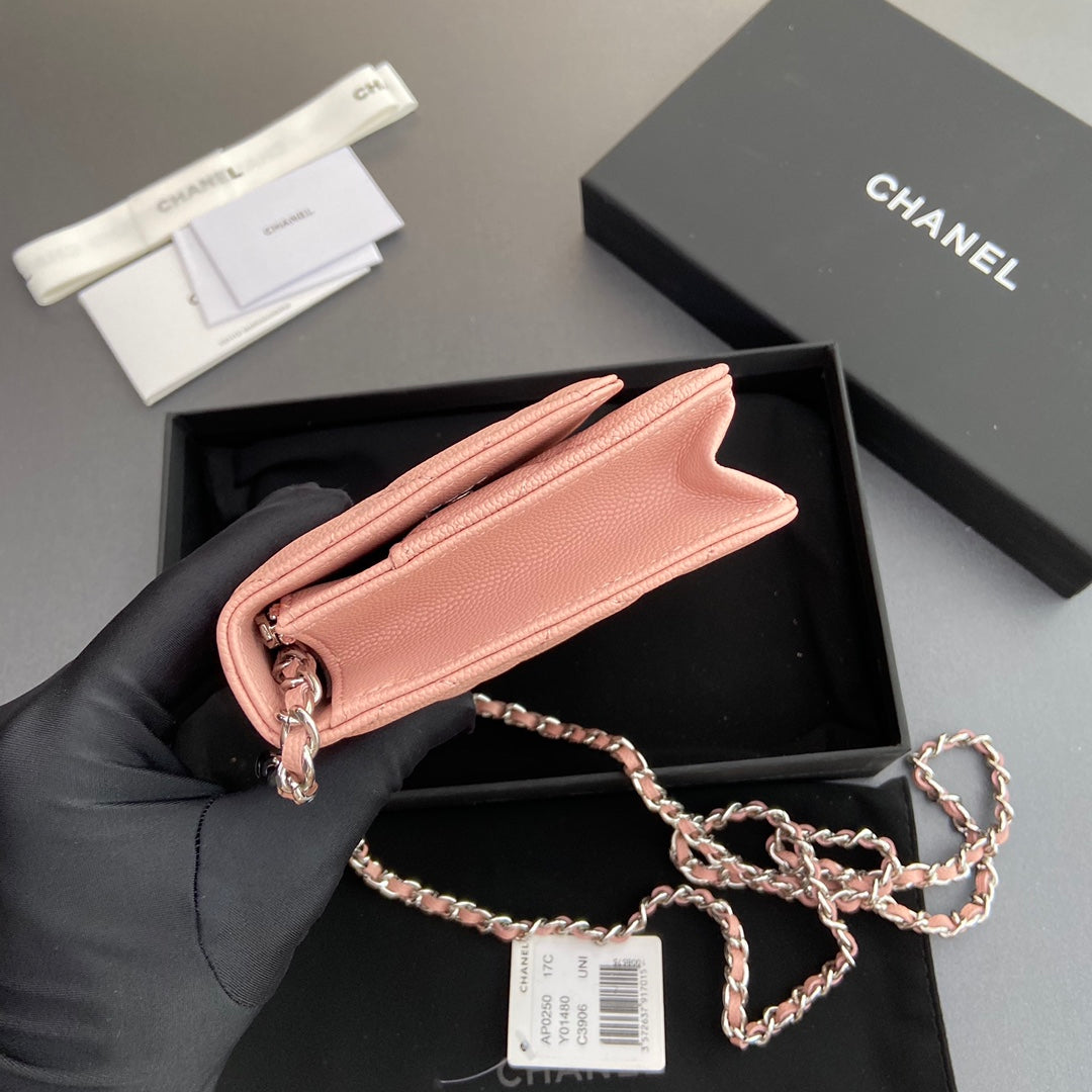 CC Woc 20cm Pink Grained Calfskin Silver Hardware mysite