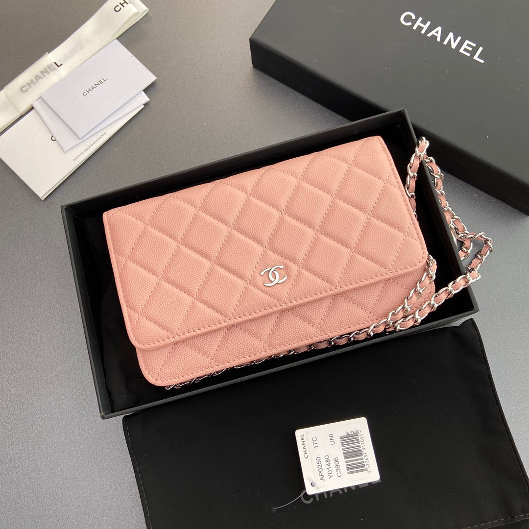 CC Woc 20cm Pink Grained Calfskin Silver Hardware mysite