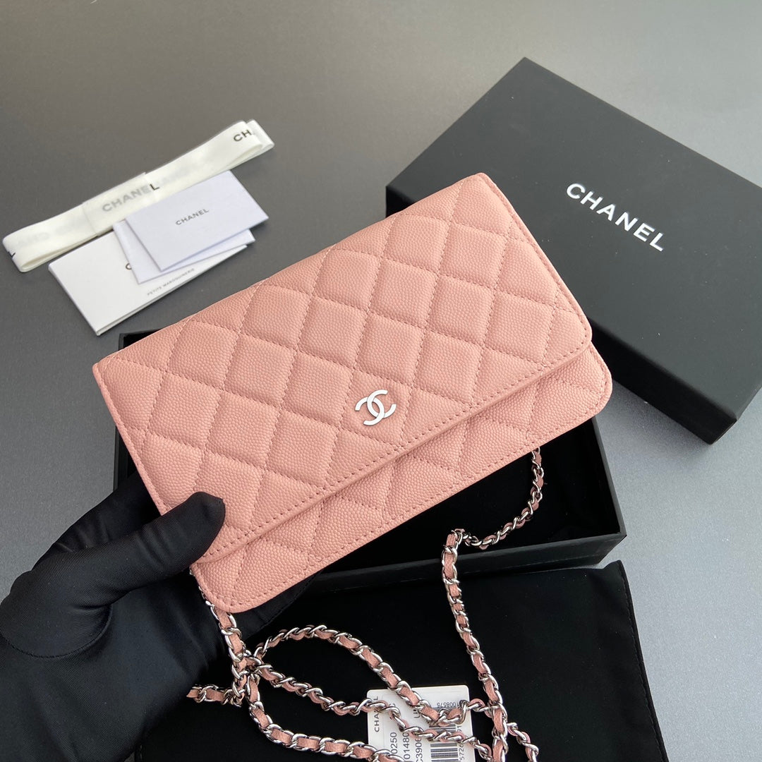 CC Woc 20cm Pink Grained Calfskin Silver Hardware mysite