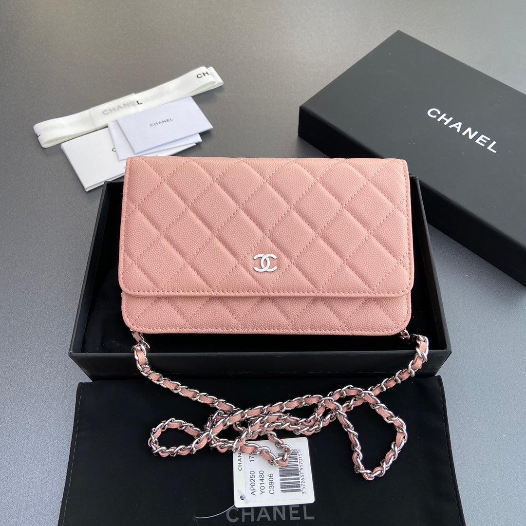 CC Woc 20cm Pink Grained Calfskin Silver Hardware mysite