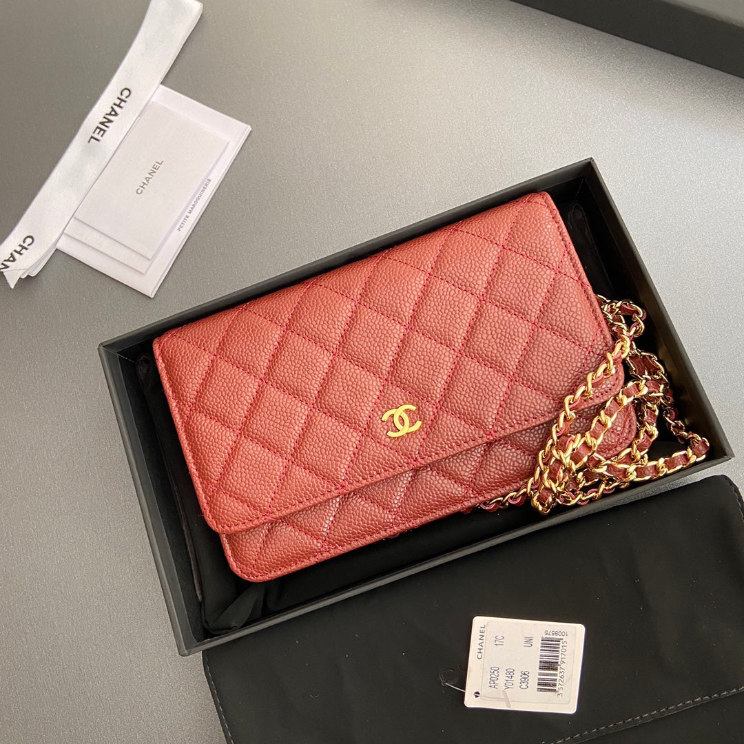 CC Woc 20cm Red Grained Calfskin Gold Hardware mysite