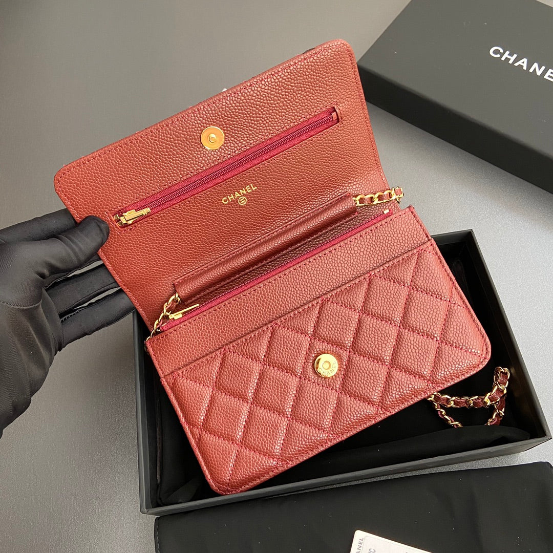 CC Woc 20cm Red Grained Calfskin Gold Hardware mysite