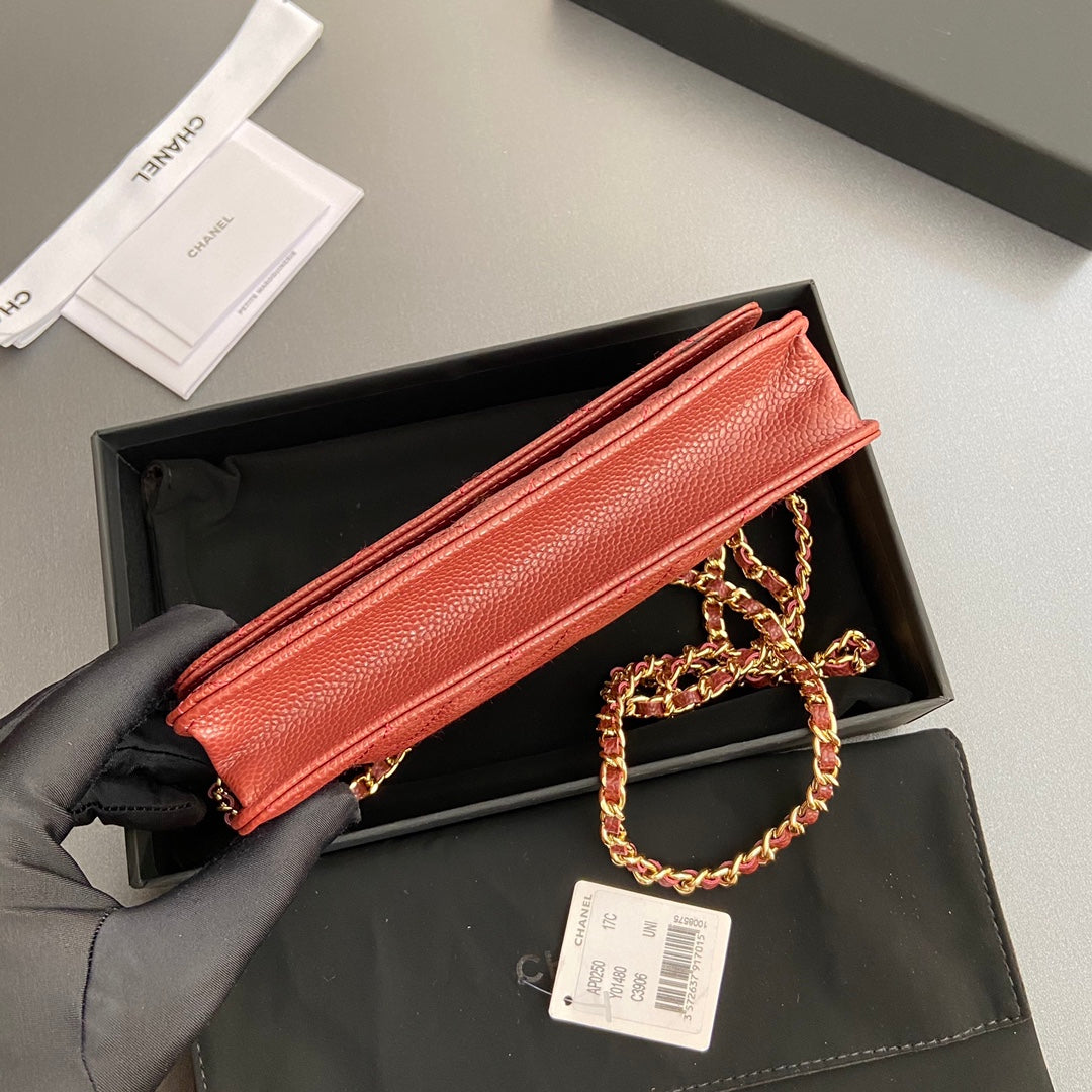 CC Woc 20cm Red Grained Calfskin Gold Hardware mysite