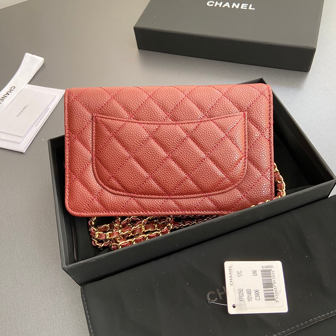 CC Woc 20cm Red Grained Calfskin Gold Hardware mysite