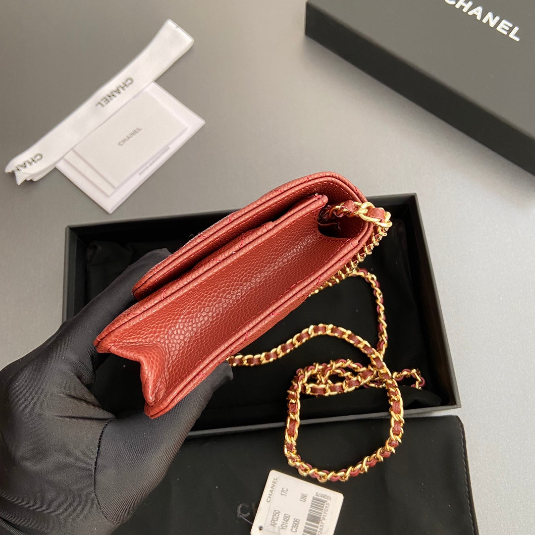 CC Woc 20cm Red Grained Calfskin Gold Hardware mysite