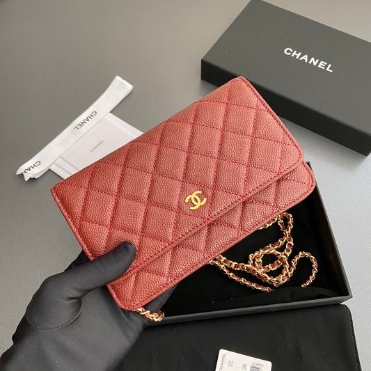 CC Woc 20cm Red Grained Calfskin Gold Hardware mysite