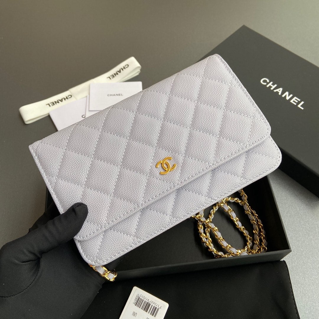 CC Woc 20cm Light Blue Grained Calfskin Gold Hardware mysite