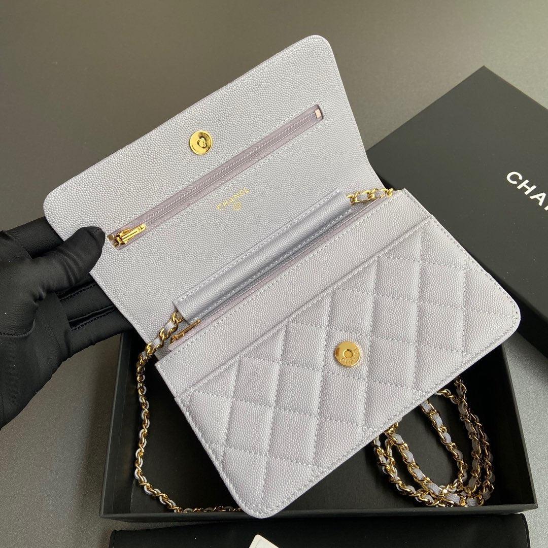 CC Woc 20cm Light Blue Grained Calfskin Gold Hardware mysite