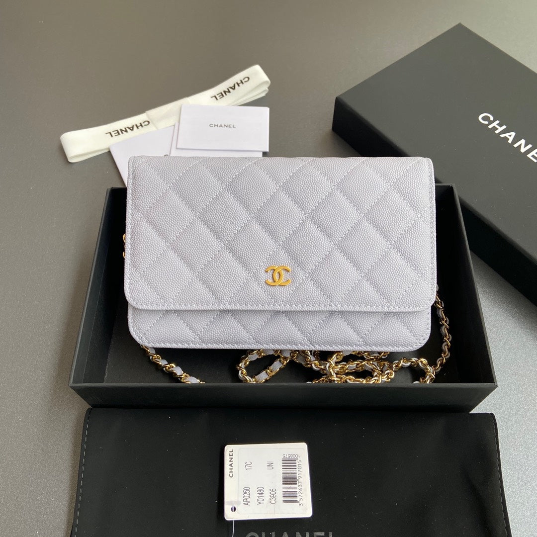 CC Woc 20cm Light Blue Grained Calfskin Gold Hardware mysite