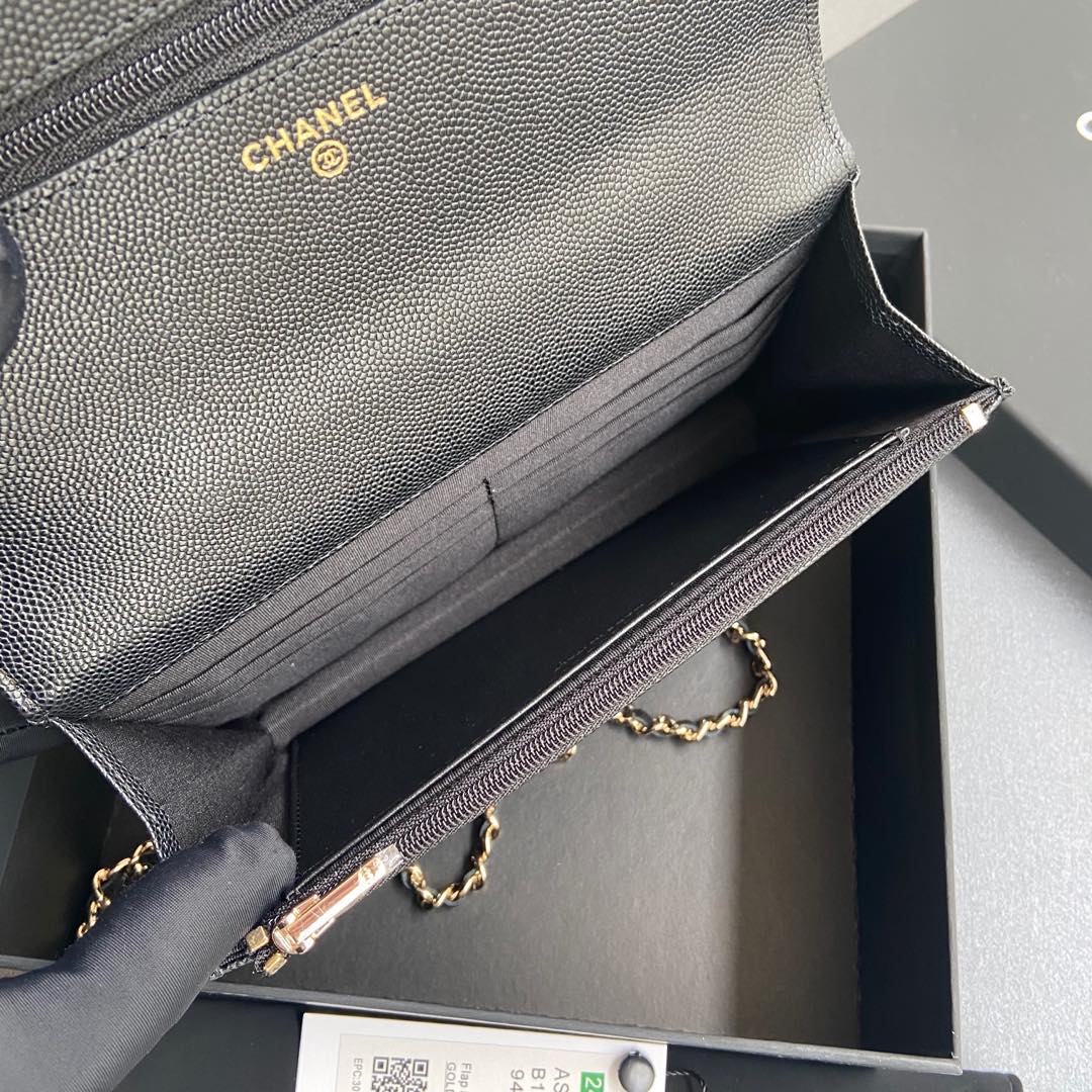 CC Woc 20cm Top Handle Black Grained Calfskin mysite