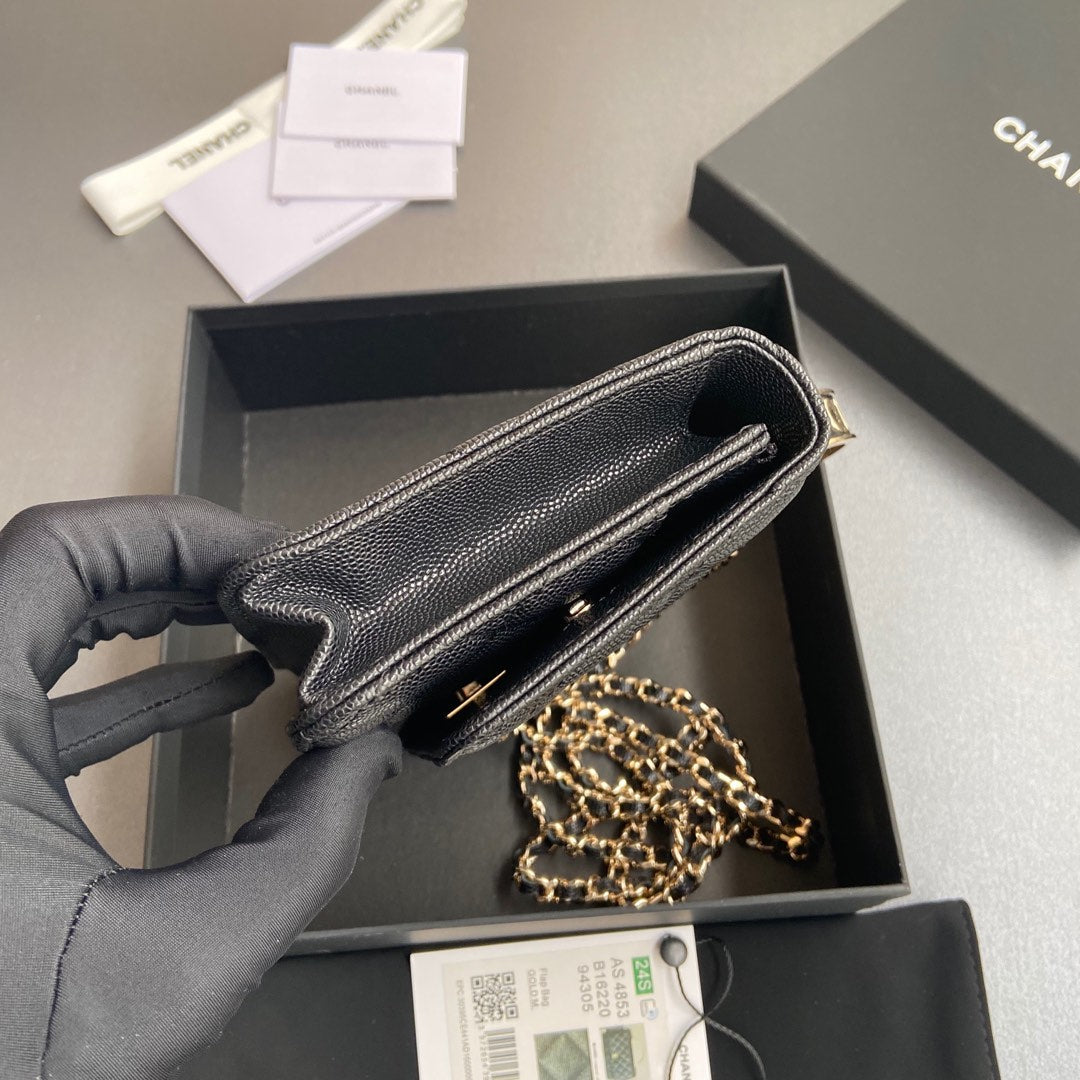 CC Woc 20cm Top Handle Black Grained Calfskin mysite