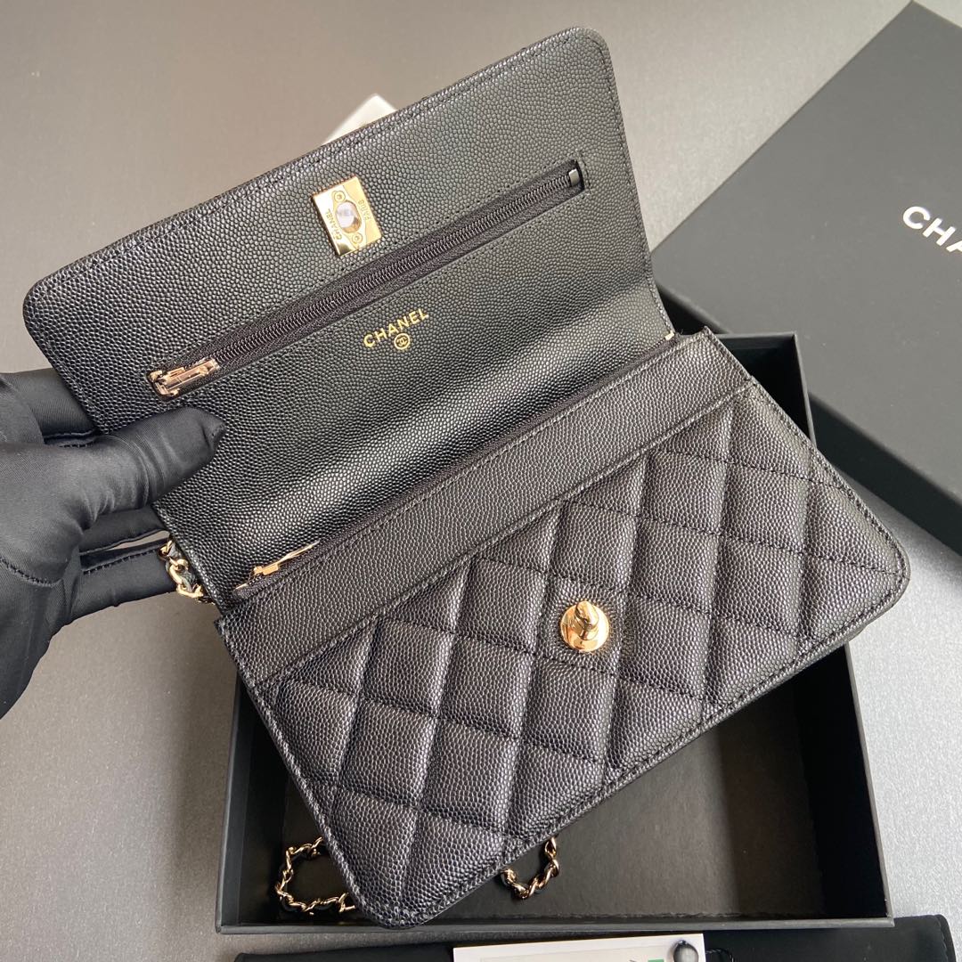 CC Woc 20cm Top Handle Black Grained Calfskin mysite