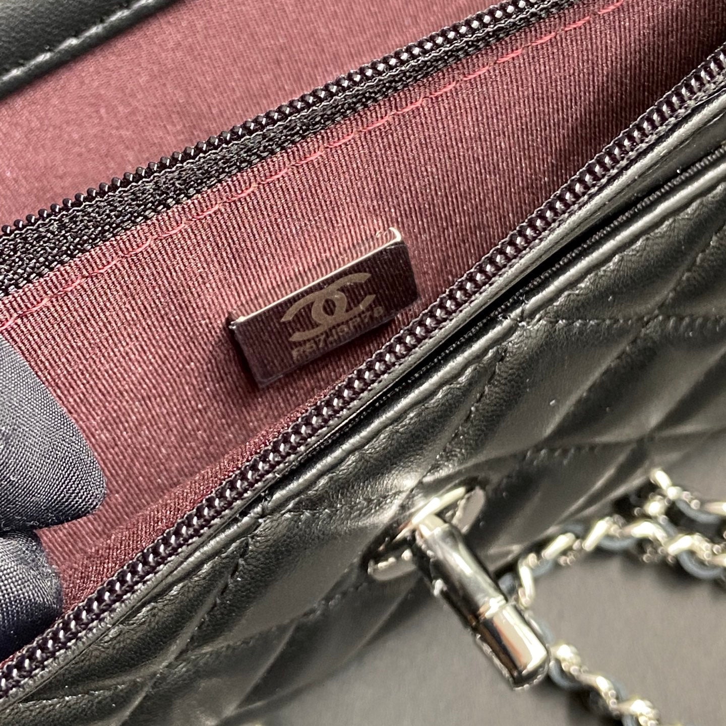 CC Wallet On Chain 20cm Black Lambskin Light Gold Hardware 240166 mysite