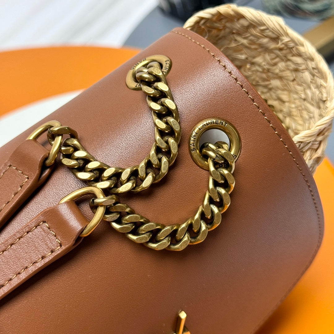 YSL SMALL 23CM MANON BEIGE RAFFIA TAN CALFSKIN mysite