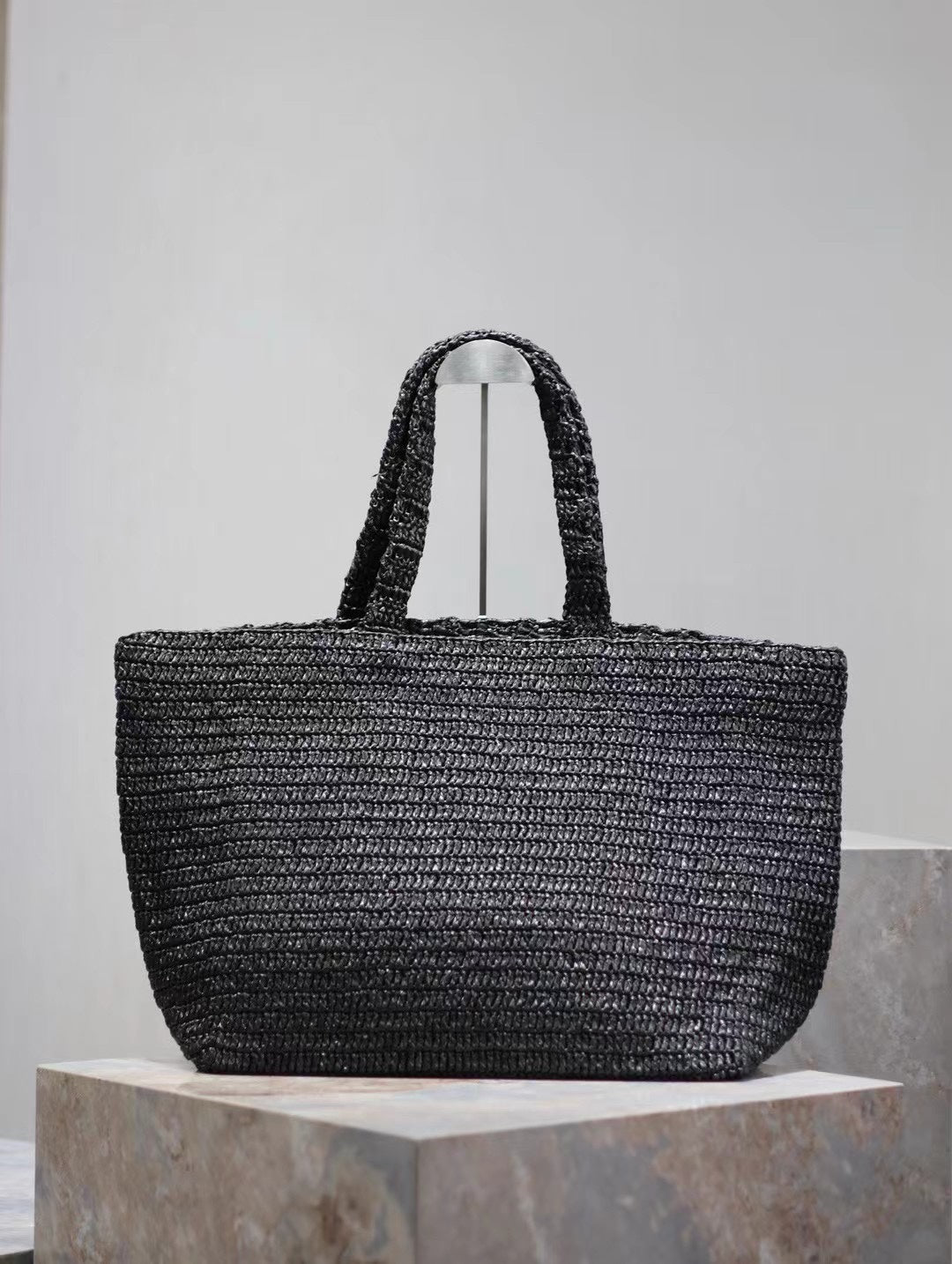 YSL TOTE BAG 50CM BLACK RAFFIA mysite