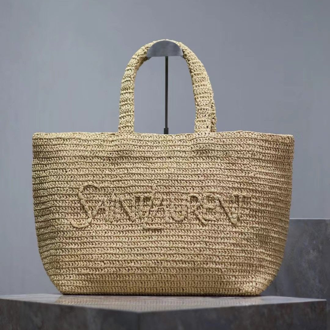 YSL TOTE BAG 50CM BEIGE RAFFIA mysite