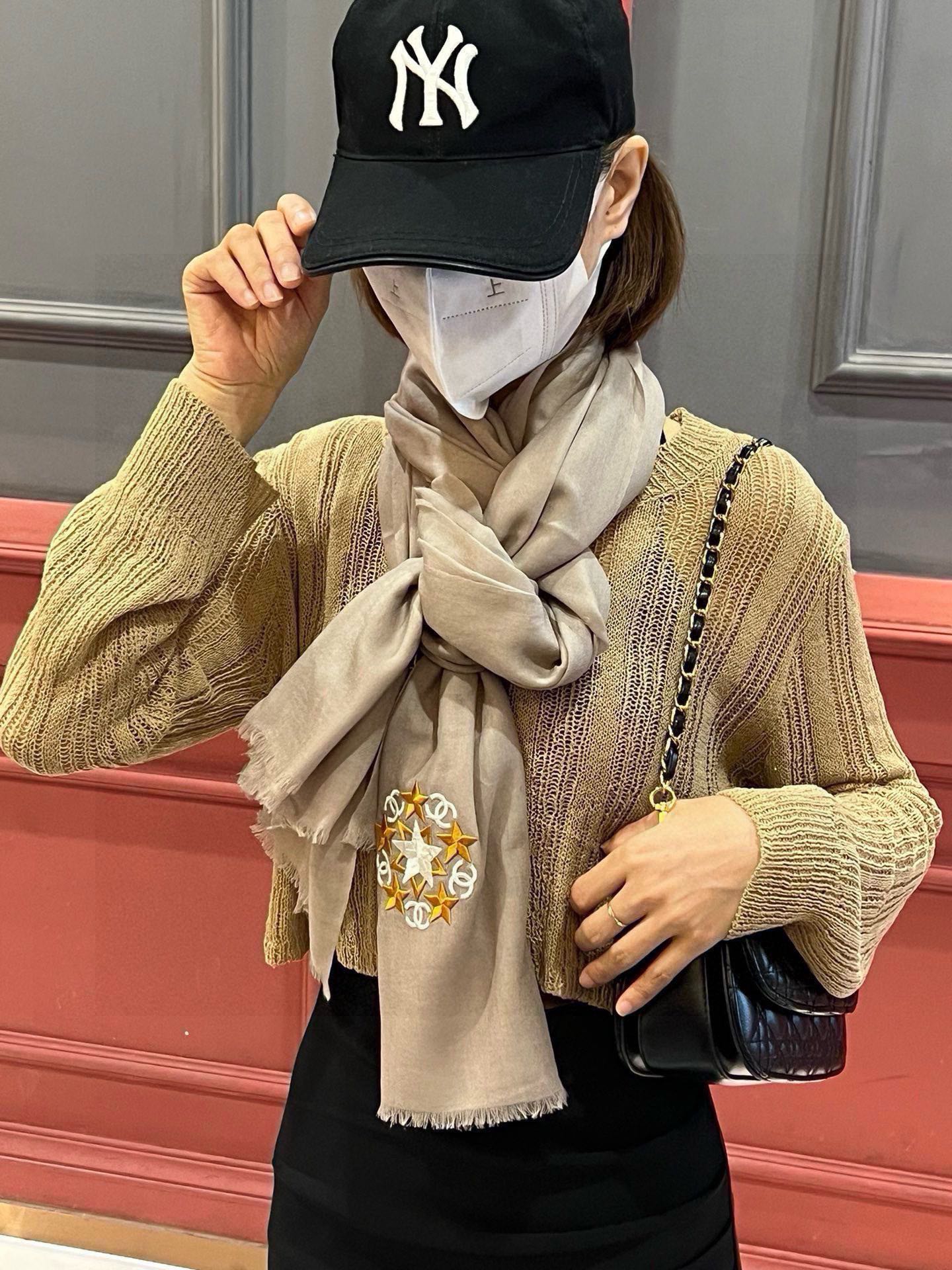 SCARF 200 CM IN MEDIUM BROWN CASHMERE 394614 mysite