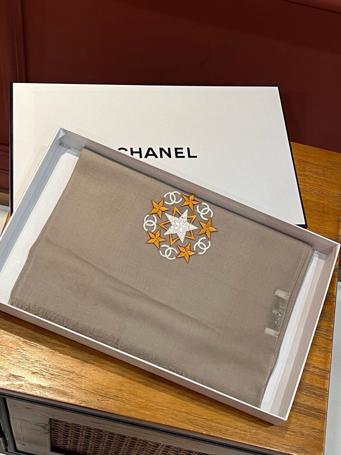 SCARF 200 CM IN MEDIUM BROWN CASHMERE 394614 mysite