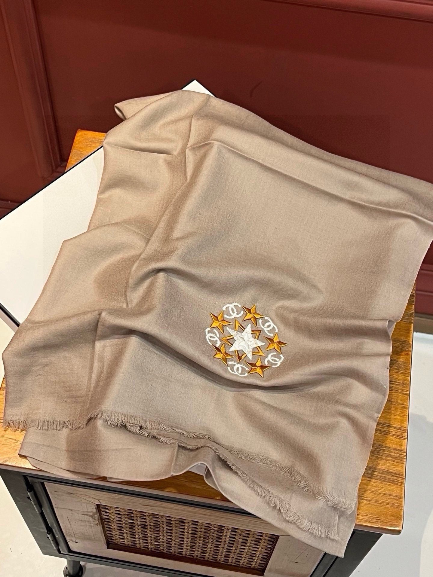 SCARF 200 CM IN MEDIUM BROWN CASHMERE 394614 mysite