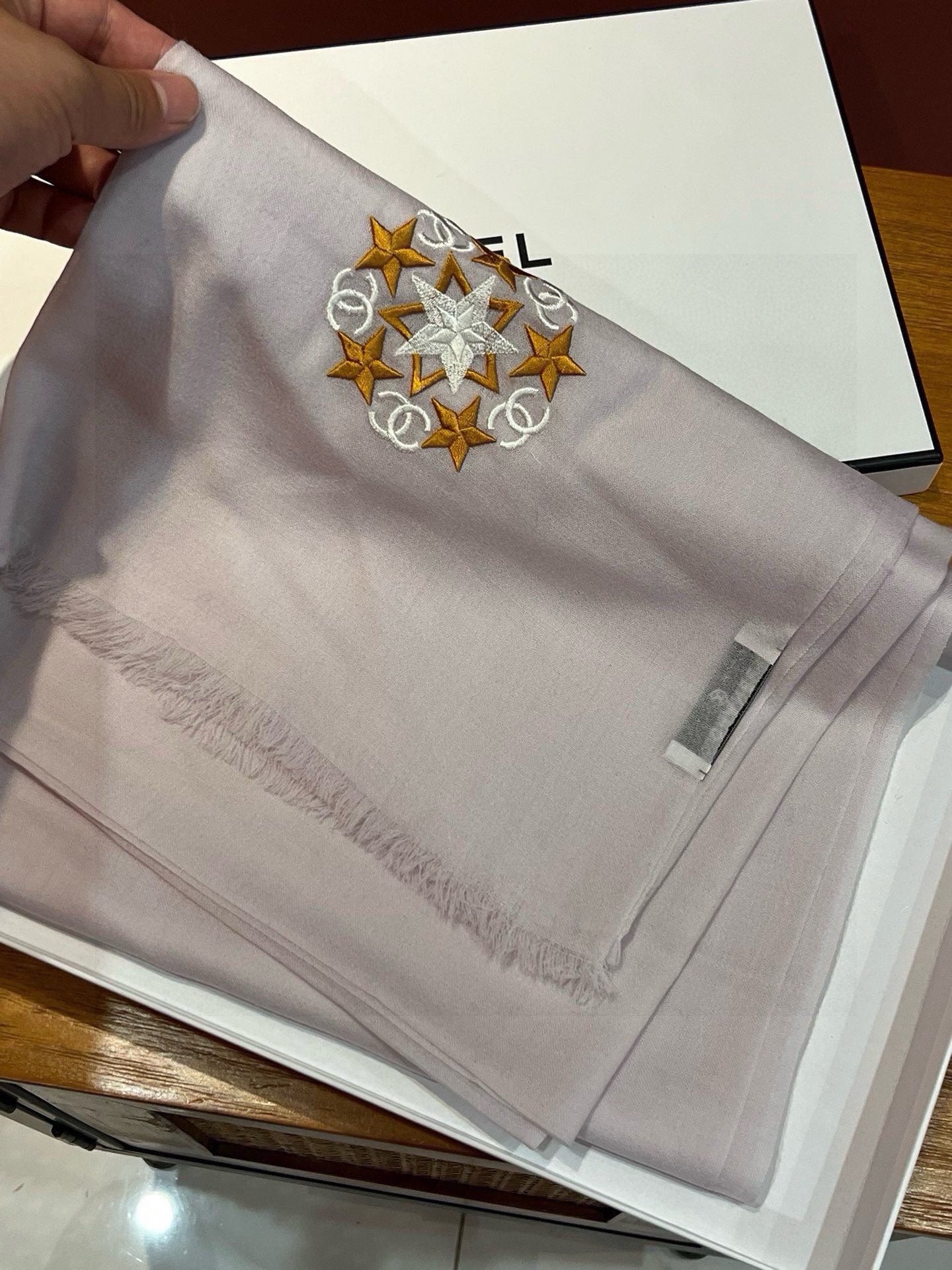 SCARF 200 CM IN OYSTER TAN CASHMERE 394615 mysite