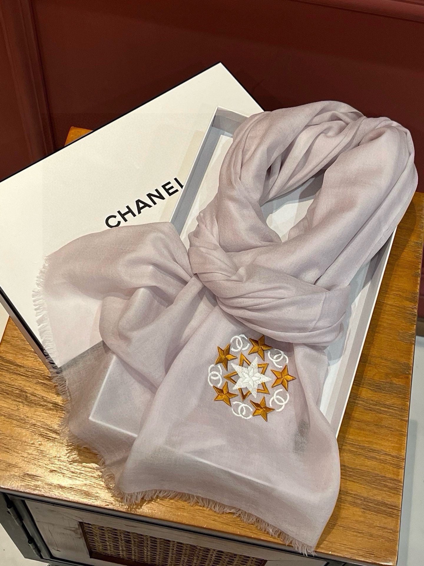 SCARF 200 CM IN OYSTER TAN CASHMERE 394615 mysite