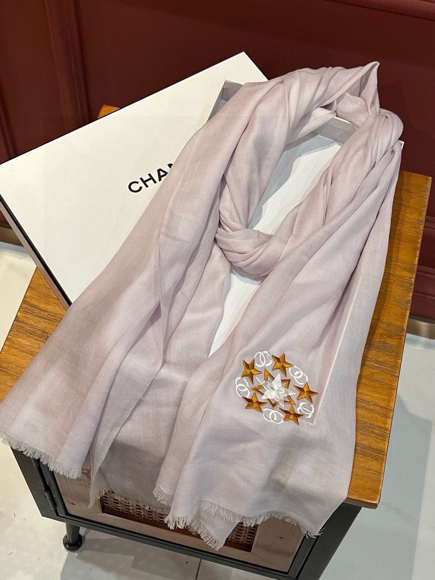 SCARF 200 CM IN OYSTER TAN CASHMERE 394615 mysite