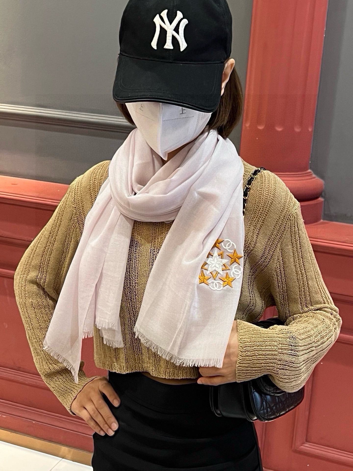 SCARF 200 CM IN OYSTER TAN CASHMERE 394615 mysite