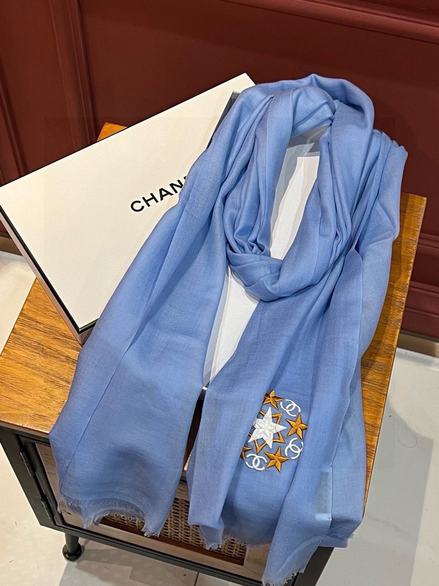 SCARF 200 CM IN ELECTRIC BLUE CASHMERE 394616 mysite